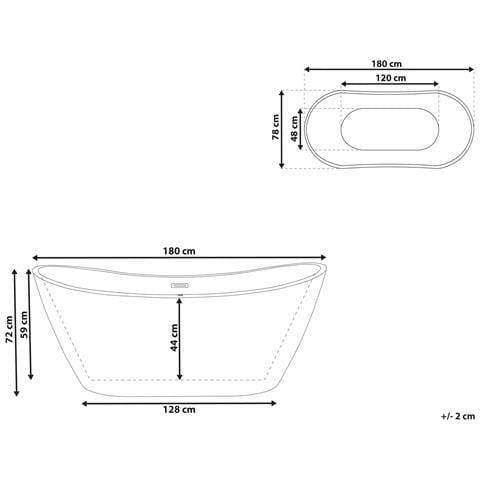 Vasca Da Bagno Freestanding Antigua 180 X 78 Cm Rosso - Foto 8