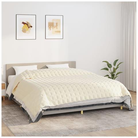 Coperta Ponderata Crema Chiaro 220x260 cm 15 kg Tessuto - Foto 1
