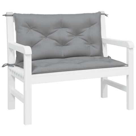 Cuscini Panca Da Giardino 2pz Grigi 100x50x7cm Tessuto Oxford - Foto 3