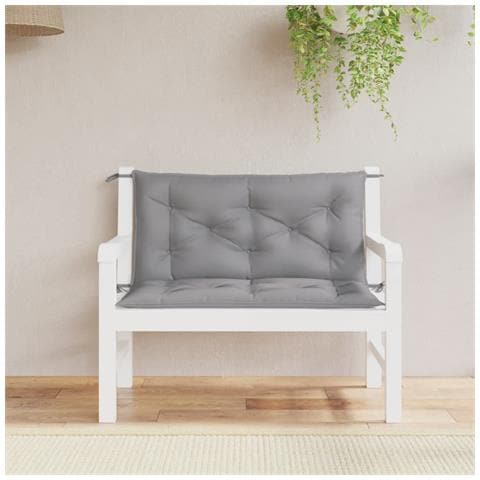 Cuscini Panca Da Giardino 2pz Grigi 100x50x7cm Tessuto Oxford - Foto 1