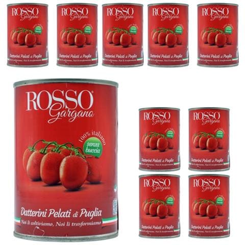 Datterini Pelati Puglia 100% Pomodoro Italiano Rosso Gargano 10 Pezzi 400 Grammi - Foto 1