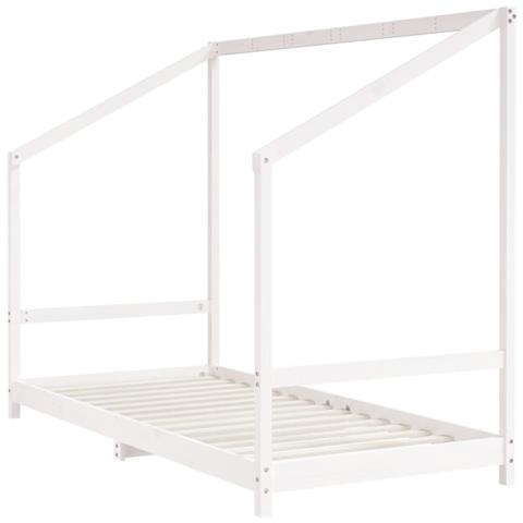 Giroletto Per Bambini Bianco 90x200cm In Legno Massello Di Pino - Foto 3