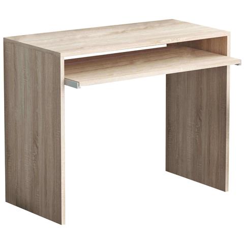 Scrivania Porta Pc Da Interno Studio In Legno Nobilitato Bilaminato Con Mensola Estraibile Per Tastiera Penny - Moccasin - Foto 1