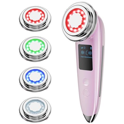 Massaggiatore Viso Lifting Viso Elettrico Massaggiatore Viso 4 In 1 Rassodamento Della Pelle Antietà Strumenti Rassodanti Per La Cura Della Pelle - Rosa - Foto 1