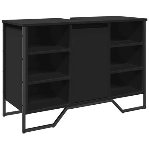 Mobile Lavabo Bagno Nero 91x35x60 cm in Truciolato - Foto 2