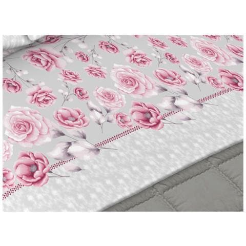 Completo Lenzuola Matrimoniale In Morbida Flanella Disegno Rose C.n 2 Piazze Lilla - Foto 5