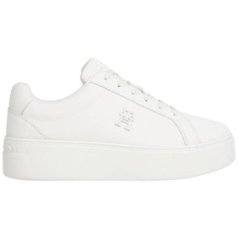 Platform Court Sneaker Ecru Sneakers Pelle Scarpe Donna Beige Eu 40, Fw0fw07912 Ybl - Foto 2