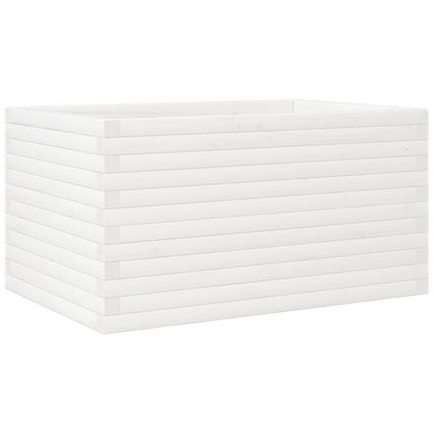 Fioriera da Giardino Bianca 90x60x46 cm Legno Massello di Pino - Foto 2