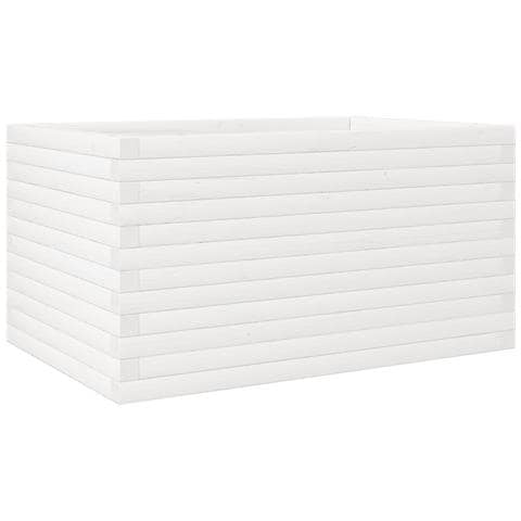 Fioriera da Giardino Bianca 90x60x46 cm Legno Massello di Pino - Foto 1