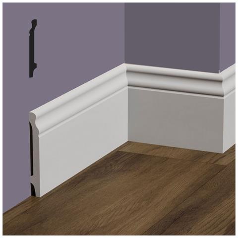 Bancali Da 72ml Di Battiscopa Ducale In Polimeri Feelingwood-hd 120x15mm - Bianco - Foto 1