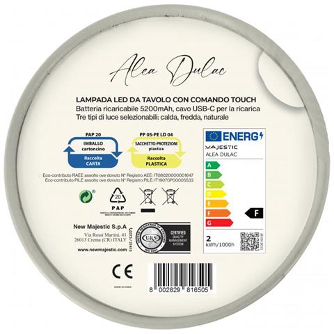 120454 JL lampada da tavolo LED A Multicolore - Foto 7