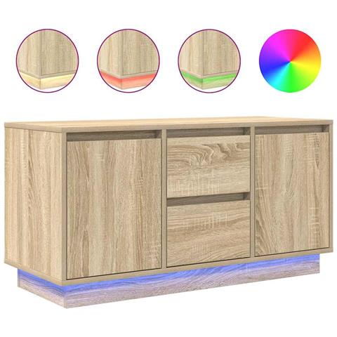 Mobile Porta TV con Luci LED Rovere Sonoma 100x41x50 cm - Foto 1