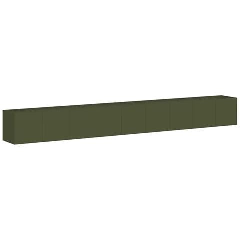 Fioriera Verde Oliva 360x40x40 Cm In Acciaio Laminato A Freddo - Foto 2