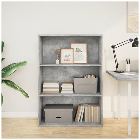 Libreria Grigio Cemento 80x30x114 Cm In Legno Multistrato - Foto 3