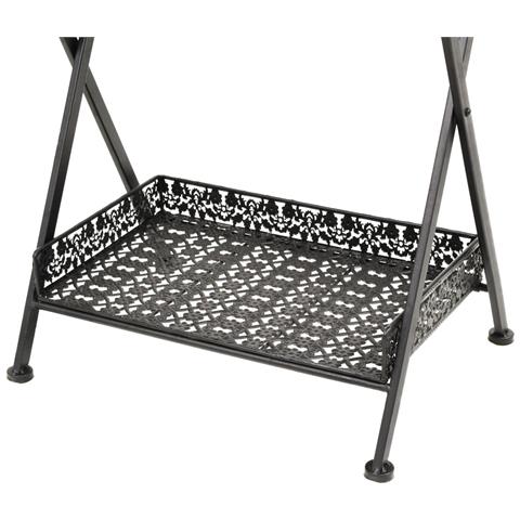 Lusso Casadino - Tavolo Da Tè Pieghevole Vintage Metallo 58x35x72 Cm Nero - Foto 8