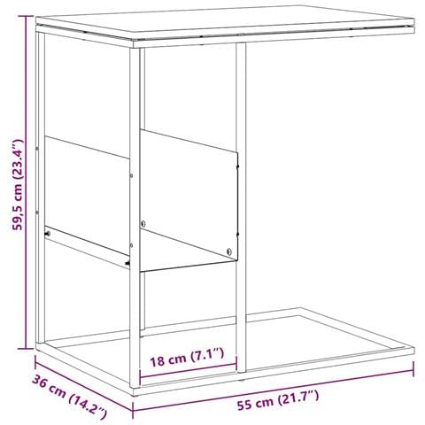 Lusso Casadino -  Tavolino Bianco 55x36x59,5 Cm Legno Multistrato - Foto 8