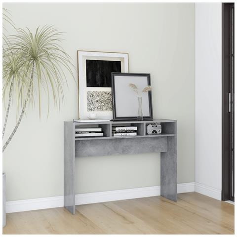 Lusso Casadino -  Tavolino Consolle Grigio Cemento 105x30x80cm Legno Multistrato - Foto 8