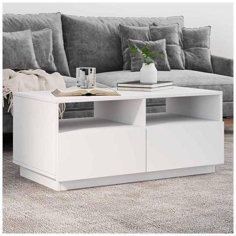 Lusso Casadino -  Tavolino Da Soggiorno Con Luci Led Bianco 90x49x40 Cm - Foto 8