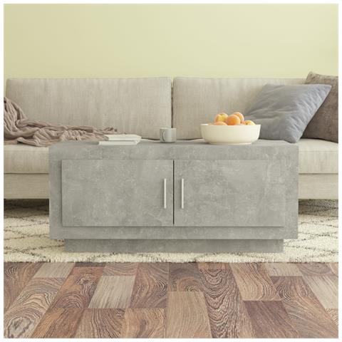 Tavolino Salotto Grigio Cemento 102x50x45 Cm Legno Multistrato - Foto 8