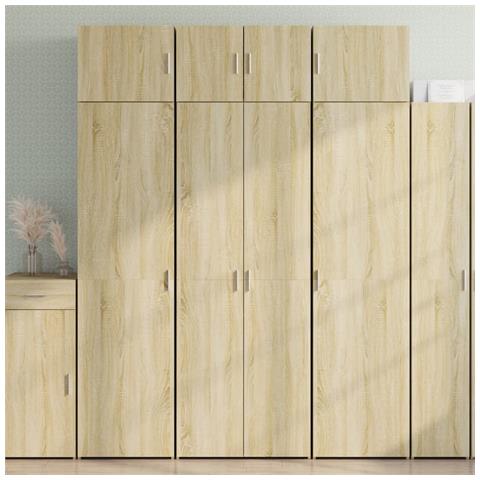 Lusso Casadino -  Armadietto Rovere Sonoma 70x42,5x225 Cm In Legno Multistrato - Foto 8