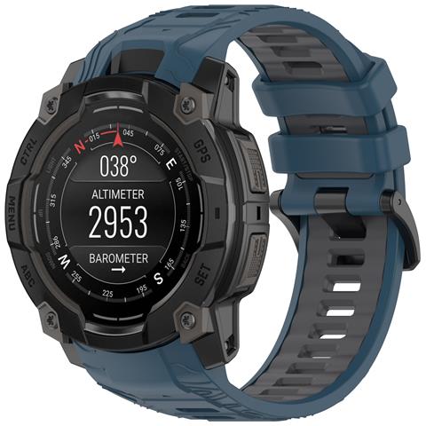 Cinturino In Silicone Bicolore Per Garmin Instinct 3 Blue Modello 2 - Foto 5