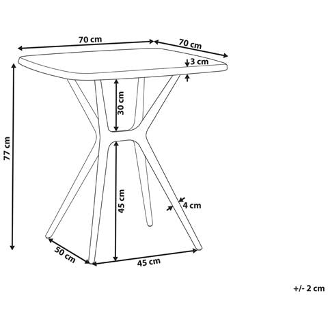 Tavolo Da Pranzo Da Giardino Piave 70 Cm 70 Cm Nero - Foto 6
