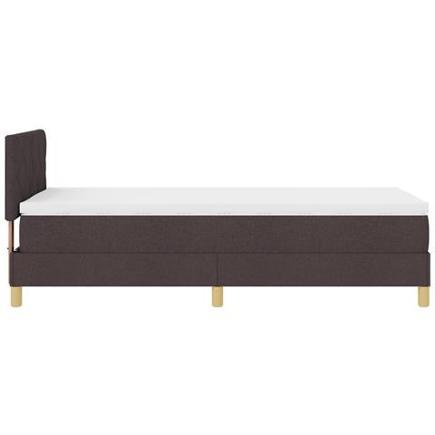 Letto Box Spring con Materasso Marrone Scuro 100x200 cm in Tessuto - Foto 9