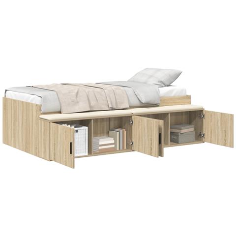 Struttura letto con contenitore Rovere Sonoma 90x200 cm - Foto 1