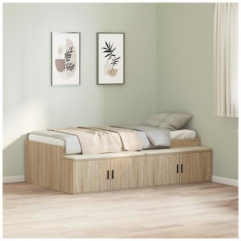 Struttura letto con contenitore Rovere Sonoma 90x200 cm - Foto 2