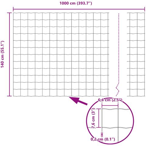 Grigia Recinzione Euro 1.4 x 10 m Acciaio - Foto 8