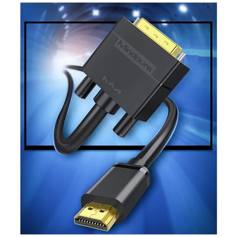 Cavo Hdmi A Dvi: Trasferimento Video Hd Per Pc, Tv E Console Di Gioco  1.5m - Foto 2