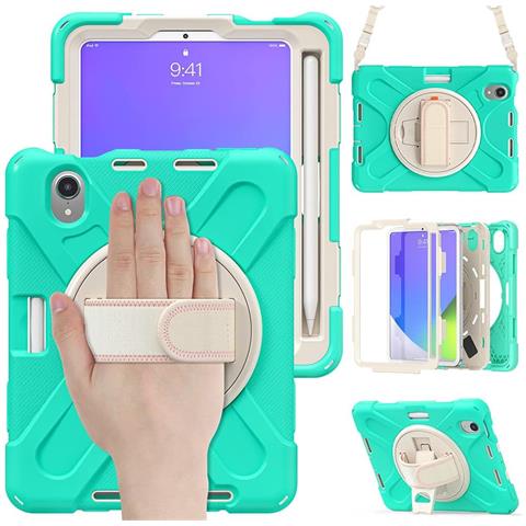 Custodia Per Ipad Mini 6 8.3"" Con Supporto E Tracolla Menta - Foto 1