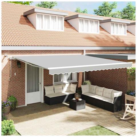 Tenda da Sole Bianco 5 × 3,5 m Metallo - Foto 2