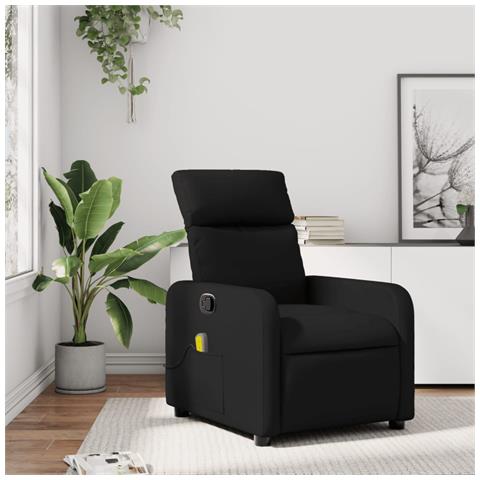 Poltrona reclinabile massaggiante in similpelle nera - Foto 2