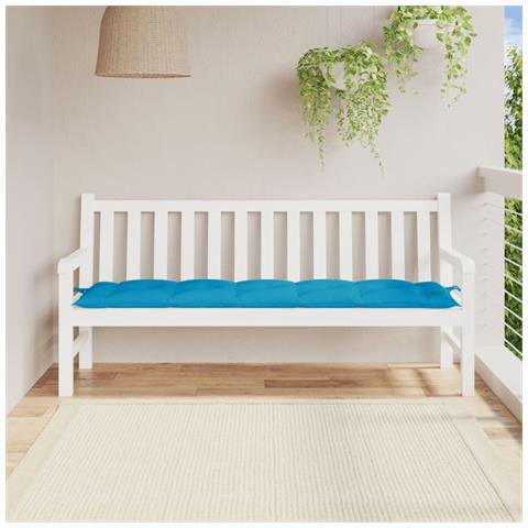 Cuscino per Panca Azzurro 180x50x7 cm in Tessuto Oxford - Foto 2