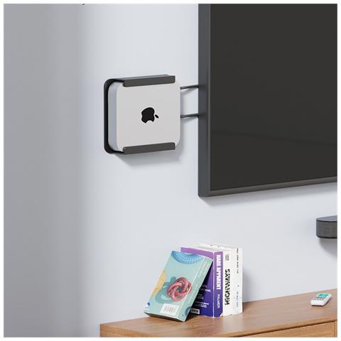 Supporto A Muro Per Mac Mini - Grande, Acciaio Al Carbonio, Salvaspazio Compatibile Con Apple Mac Mini - Foto 2