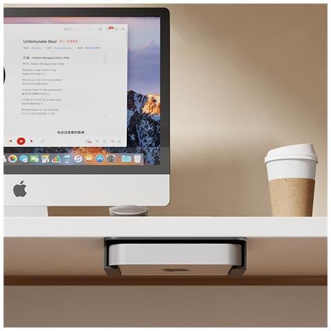 Supporto A Muro Per Mac Mini - Grande, Acciaio Al Carbonio, Salvaspazio Compatibile Con Apple Mac Mini - Foto 5