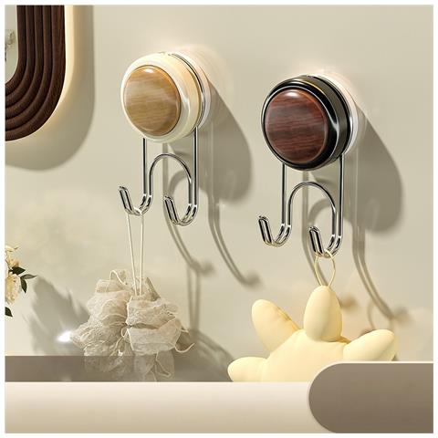 2 Pezzi Porta Asciugamani Da Bagno A Muro Senza Trapano, Ganci Adesivi Resistenti Yellow - Foto 2