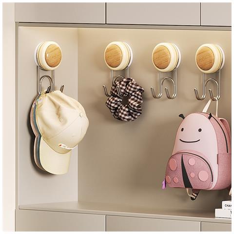 2 Pezzi Porta Asciugamani Da Bagno A Muro Senza Trapano, Ganci Adesivi Resistenti Yellow - Foto 5