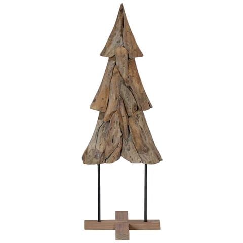 Albero di Natale Marrone 120 cm Legno massello di teak - Foto 1
