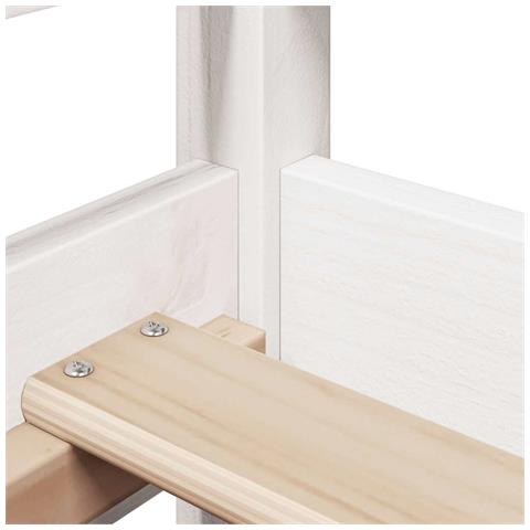 Dormeuse con Tetto 80x200 cm Bianco in Legno Massello di Pino - Foto 9