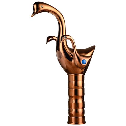 Rubinetto per lavabo da bagno, Blackswan, tipo M264 Lebada, modello oro rosa con montaggio da appoggio, misura 31 cm - Foto 1