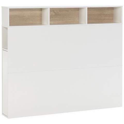 Testiera Zeus 165 Cm Bianca, 2 Ante 9 Posti - Foto 1