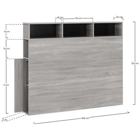 Testiera Zeus 165 Cm Bianca, 2 Ante 9 Posti - Foto 5