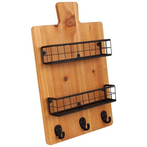Appendiabiti Con Ripiani In Legno E Metallo Marrone 23x6,5x38,5h - Foto 1