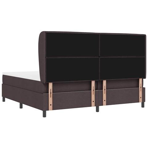 Letto a molle con materasso Marrone scuro 200 x 200 cm Tessuto - Foto 9