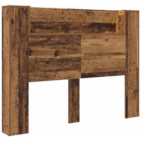 Testata con Mobile e LED Legno vecchio 140 x 16,5 x 103,5 cm - Foto 1