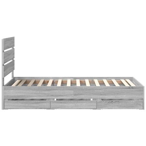Struttura del letto con cassetto Grigio Sonoma 90 x 200 cm - Foto 9