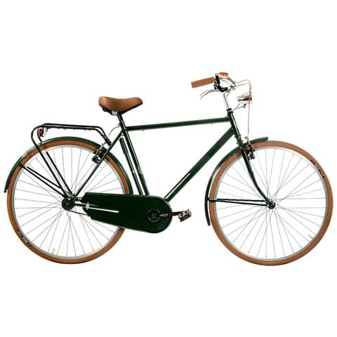 Bici Misura 28 Uomo Linea Olanda Retro Bicicletta City Bike Senza Cambio Manubrio Alluminio Completa Di Accessori E Luci A Led - 54 Verde Scuro - Foto 1