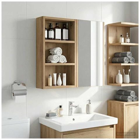 Armadio da bagno a muro Rovere Artigianale 30 x 10 x 50 cm - Foto 2